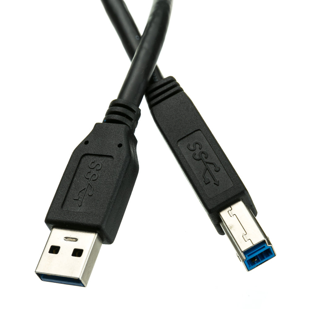 New USB 3.0 Type A to B M/M Cable Black/Blue 3ft (In Bag)