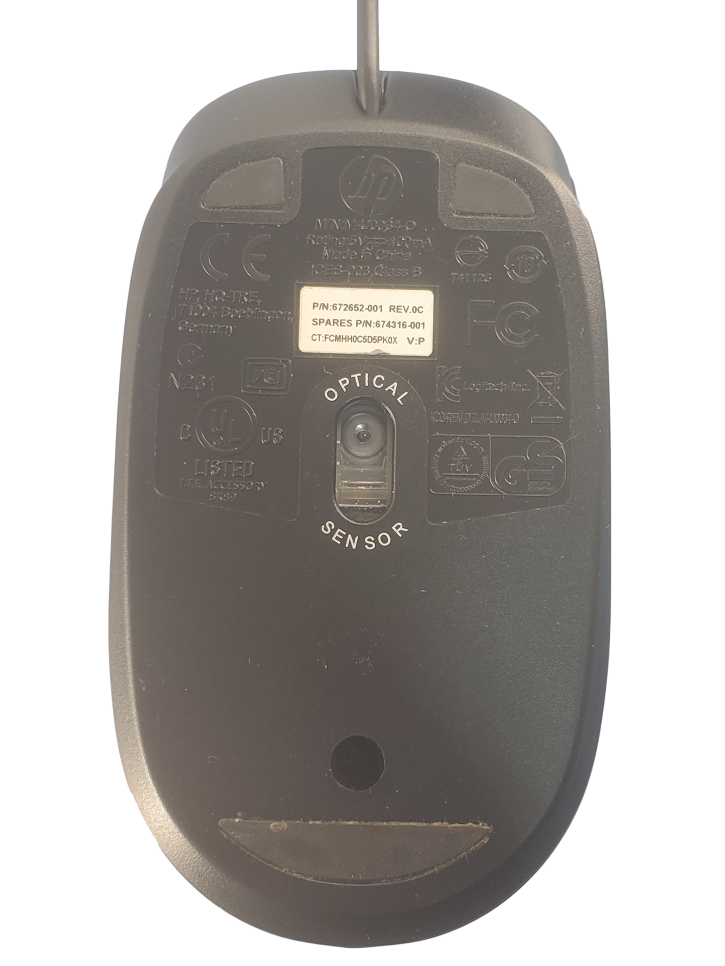 Lot OF 10 HP USB Optical Mouse 672652-001