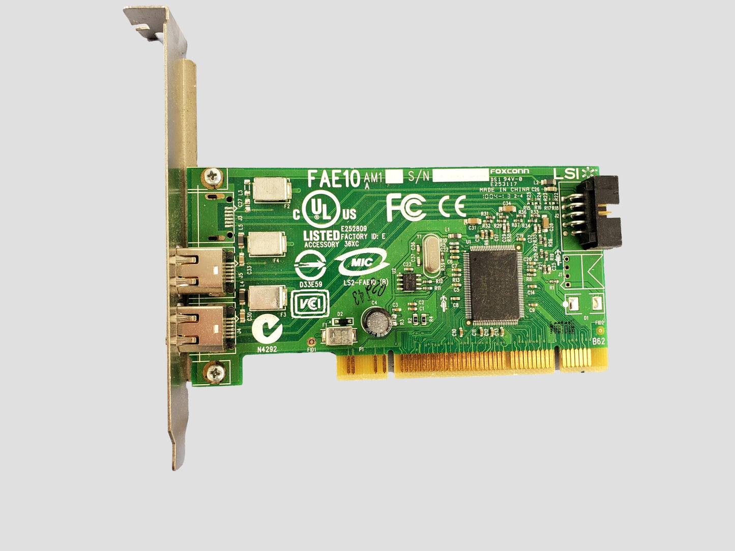 Dell 2 Port IEEE-1394 PCI Express 2.0 x16 FireWire Controller Card H924H J886H