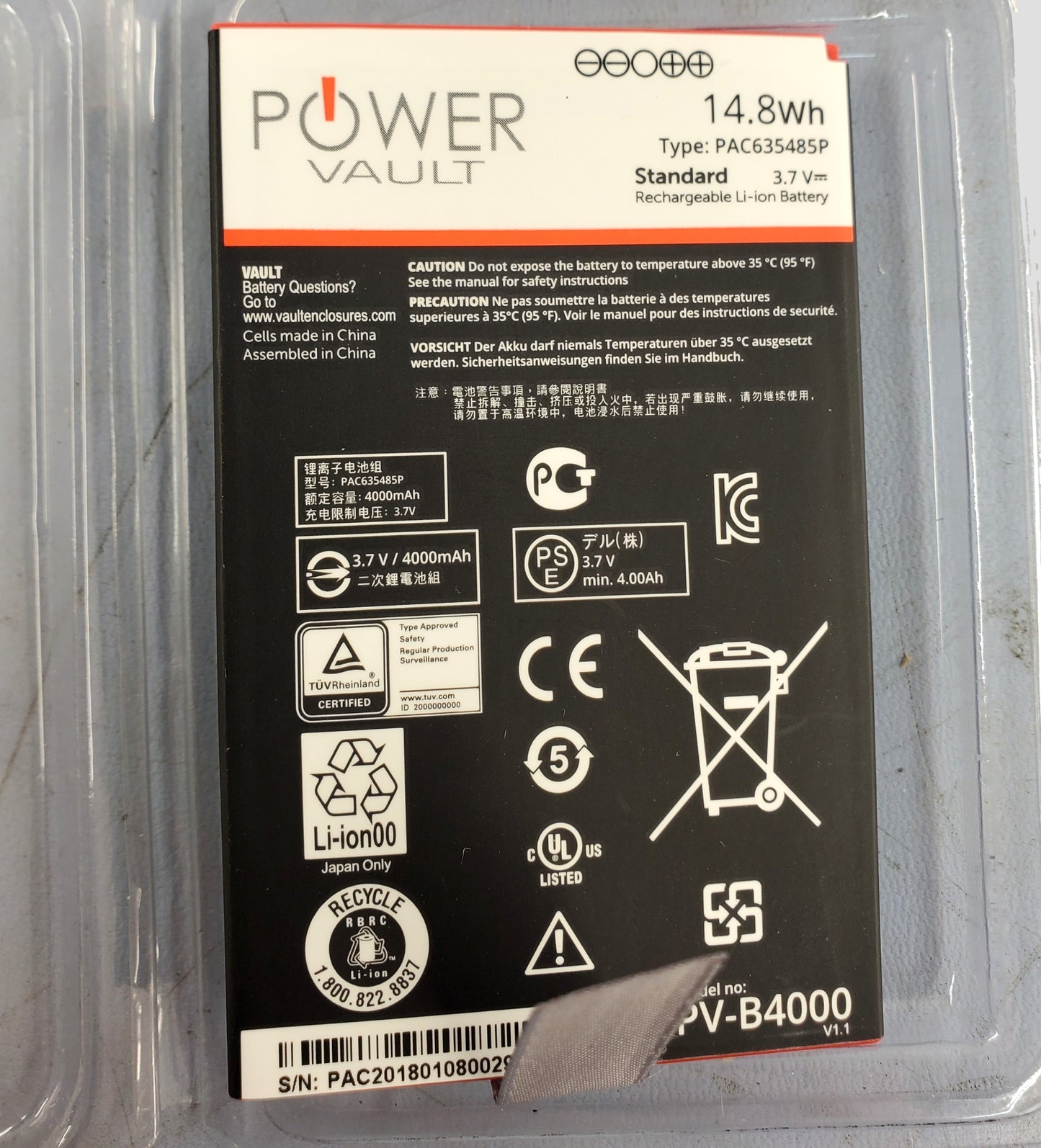 NEW Vault 4000mAh 14.8Wh Hot Swappable Battery PV-B4000