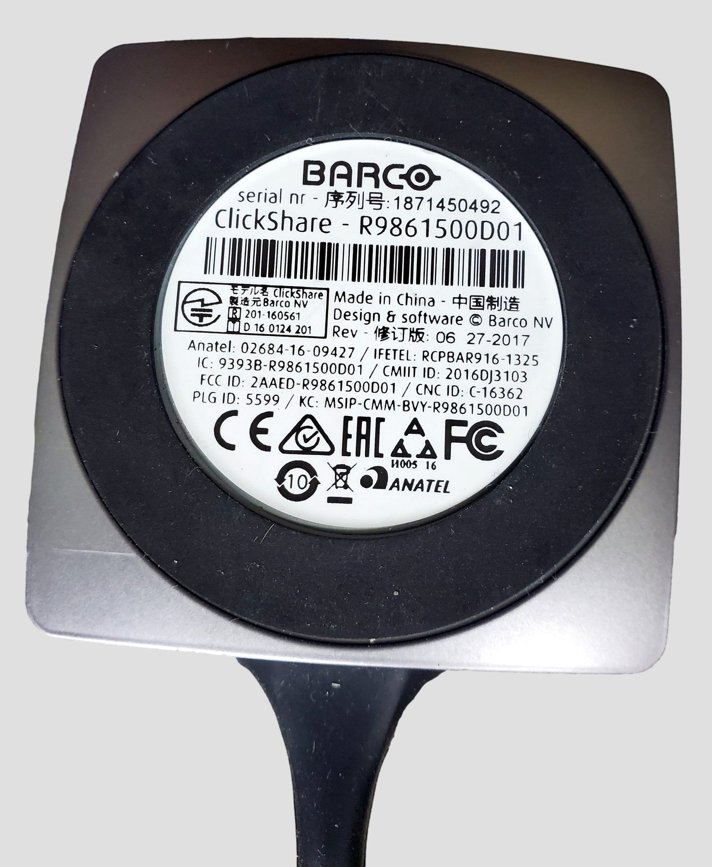 Barco Clickshare USB Button R9861500D01 Wireless For Presentation