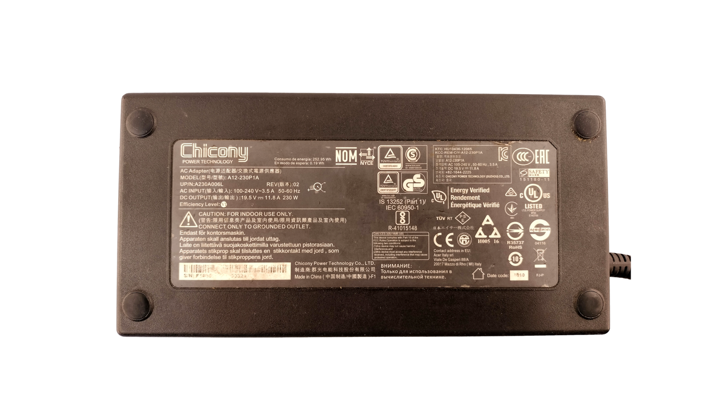 Chicony AC Adapter A12-230P1A 19.5V DC 11.8A 230W For Acer Predator Helios PH517-51-72NU