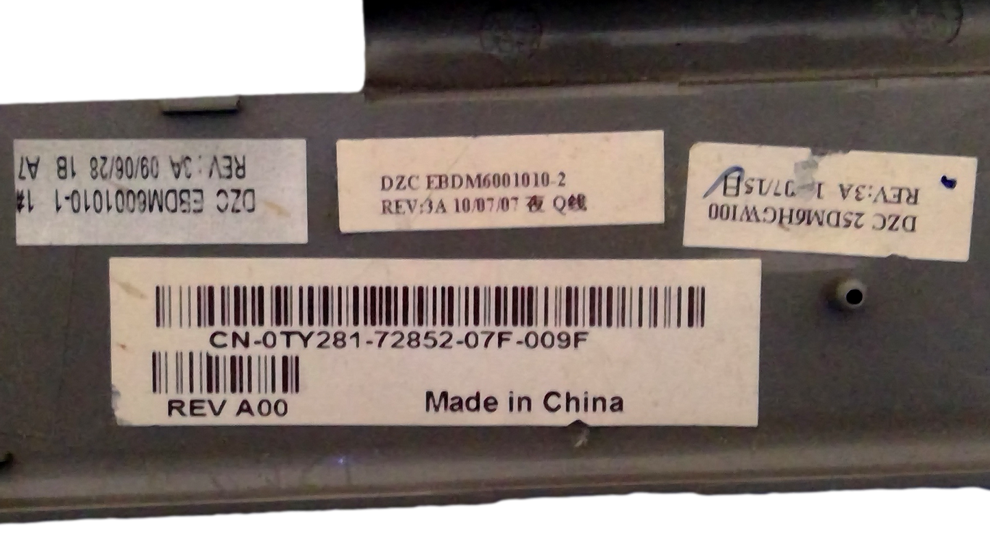 Dell Latitude D530 Hinge Cover Power Button Silver TY281 0TY281 CN-0TY281