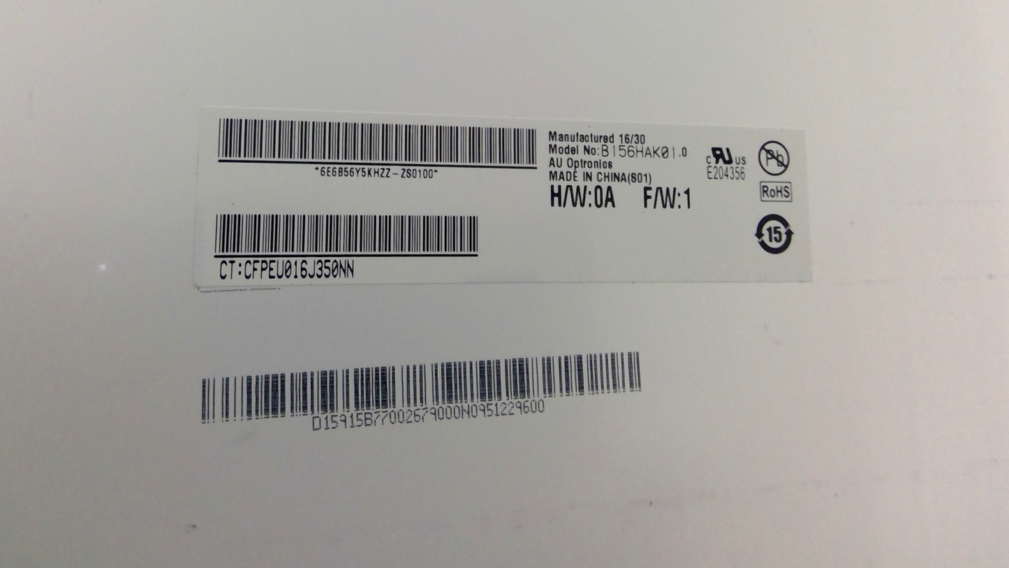 AU OPTRONICS B156HAK01.0 E204356 15IN LCD PANEL