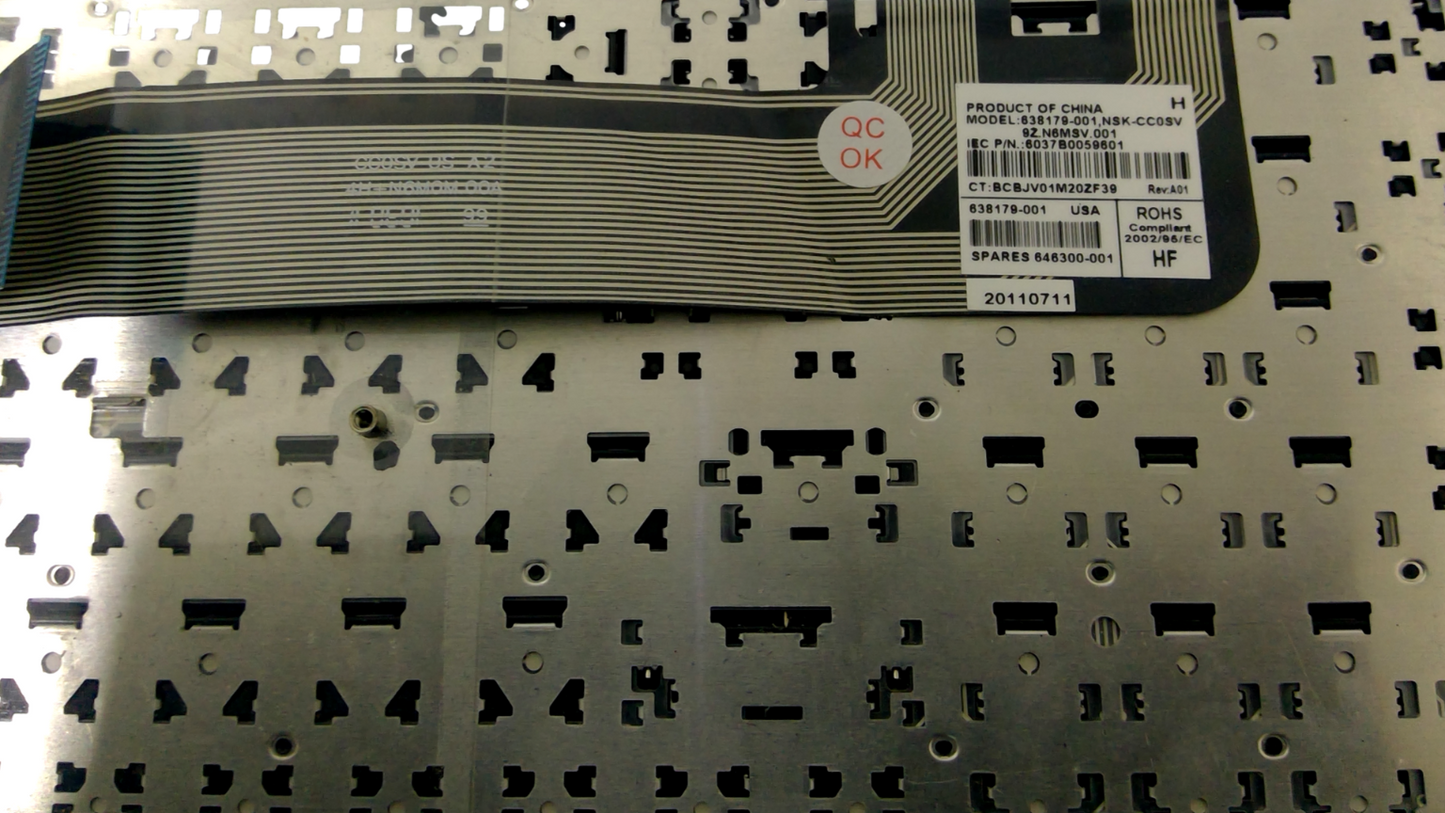 Hp Keyboard 4730s 4530s with Frame 646300-001