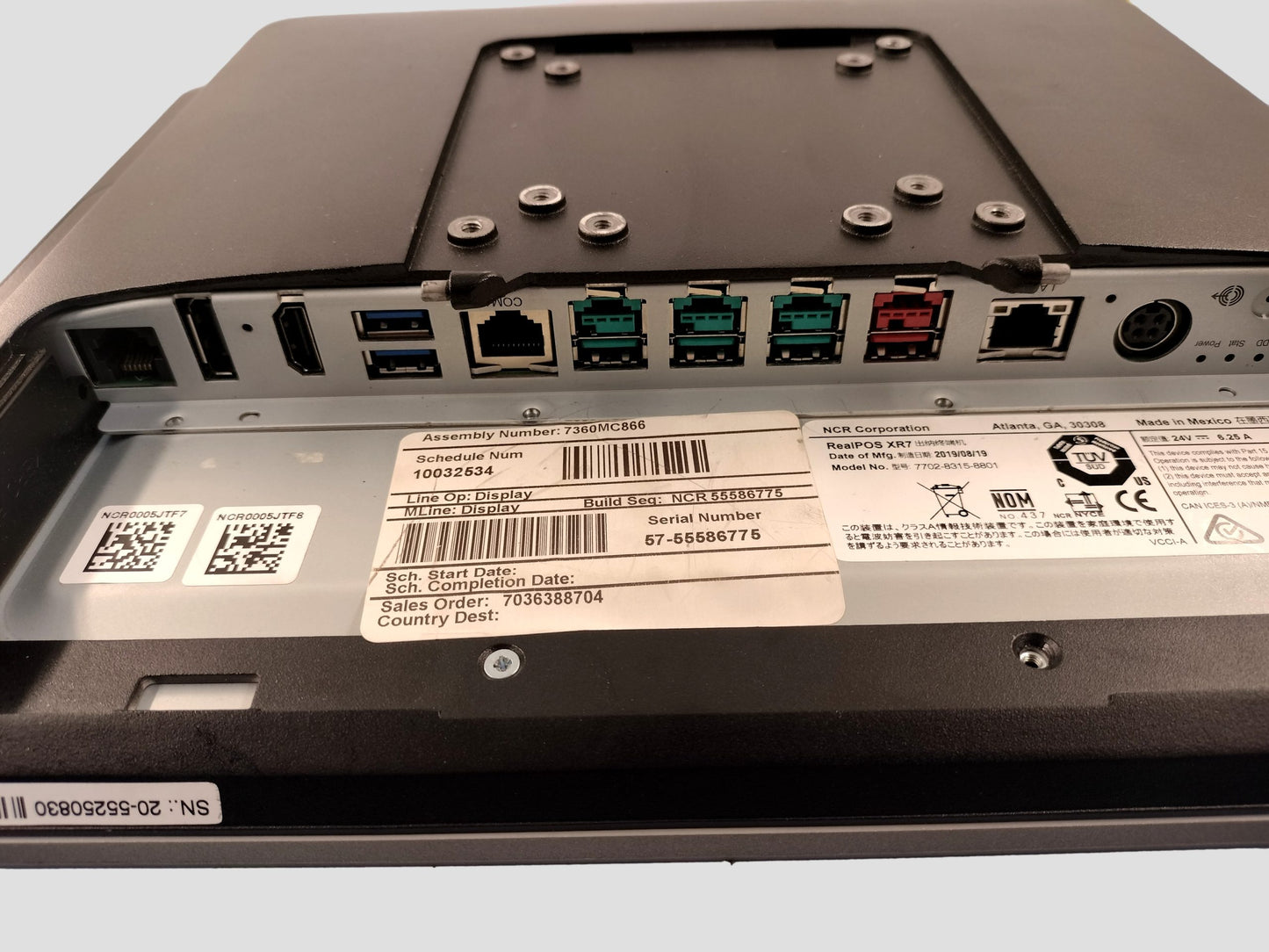 NCR RealPOS XR7 7702-2315-8801 Intel i3 Terminal Win 10 No Stand