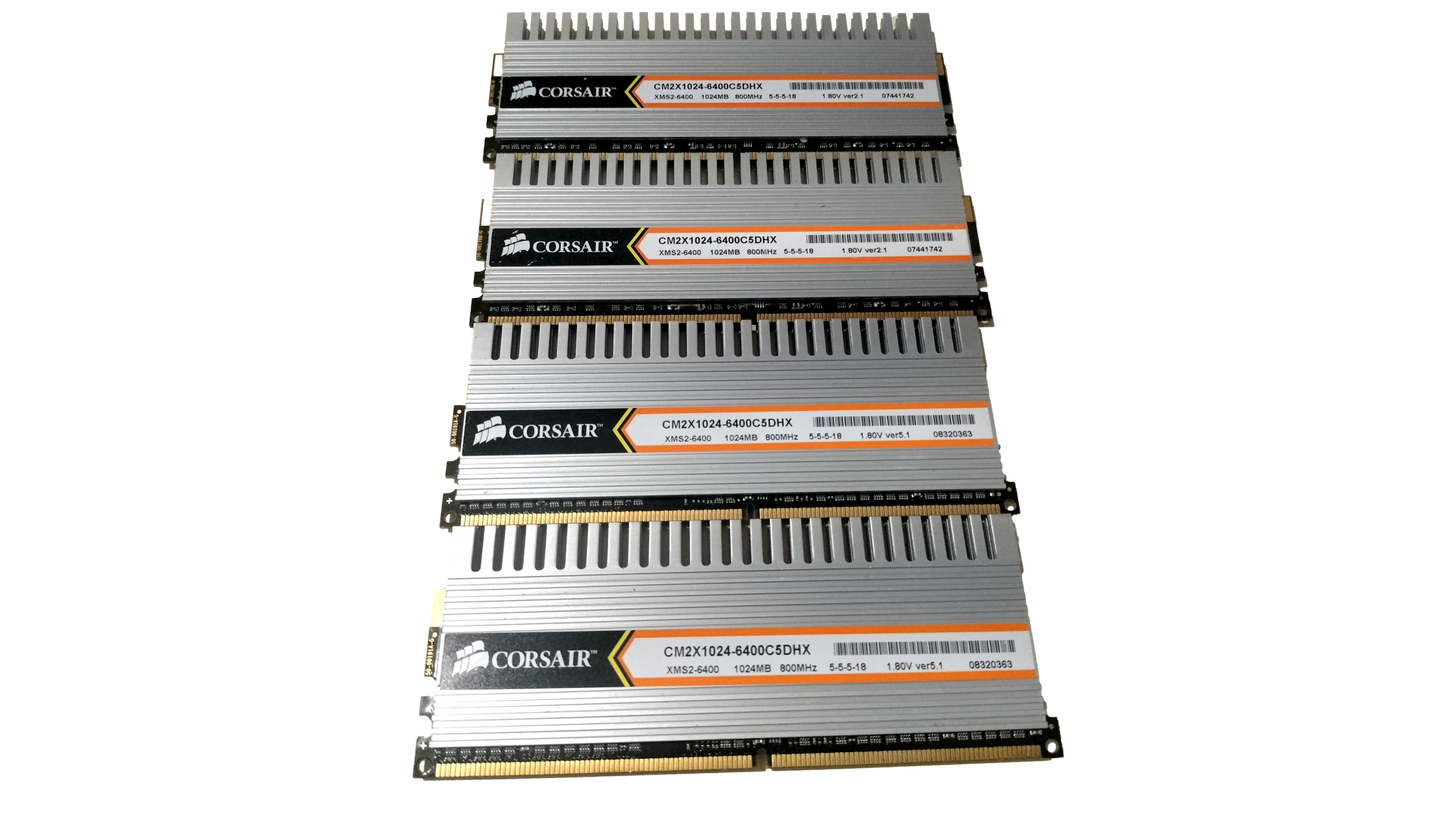 Corsair XMS2-6400 1GB RAM Memory CM2X1024-6400C5DHX 4 Sticks 4 GB Total