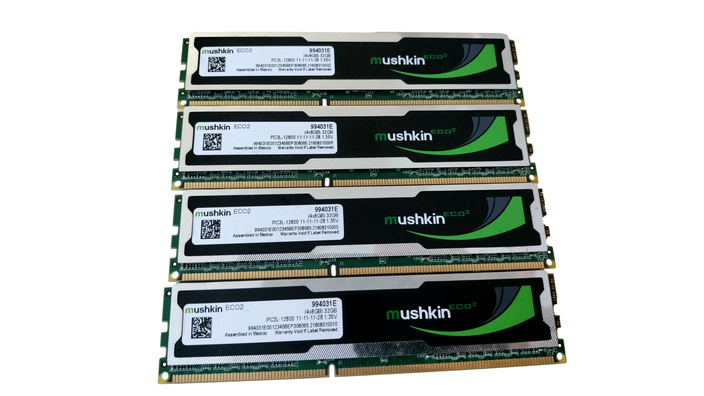 Mushkin Eco2 32GB (4 X 8GB) 240-pin DDR3L 1600 PC3L-12800 Desktop Memory Model 994031E