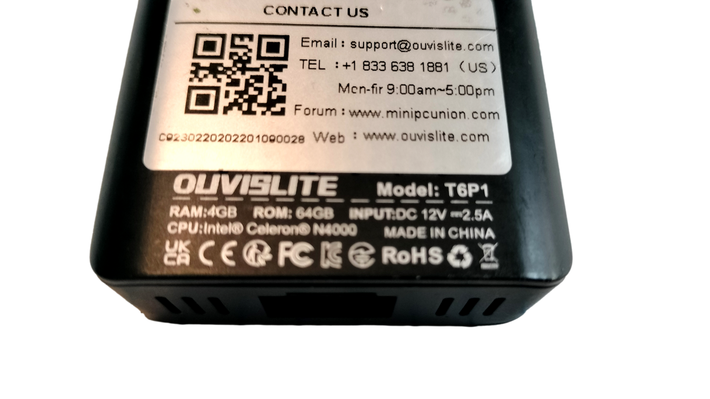 Ouvislite T6P1 Celeron N4000 Computer Stick 4GB 64GB Win 10