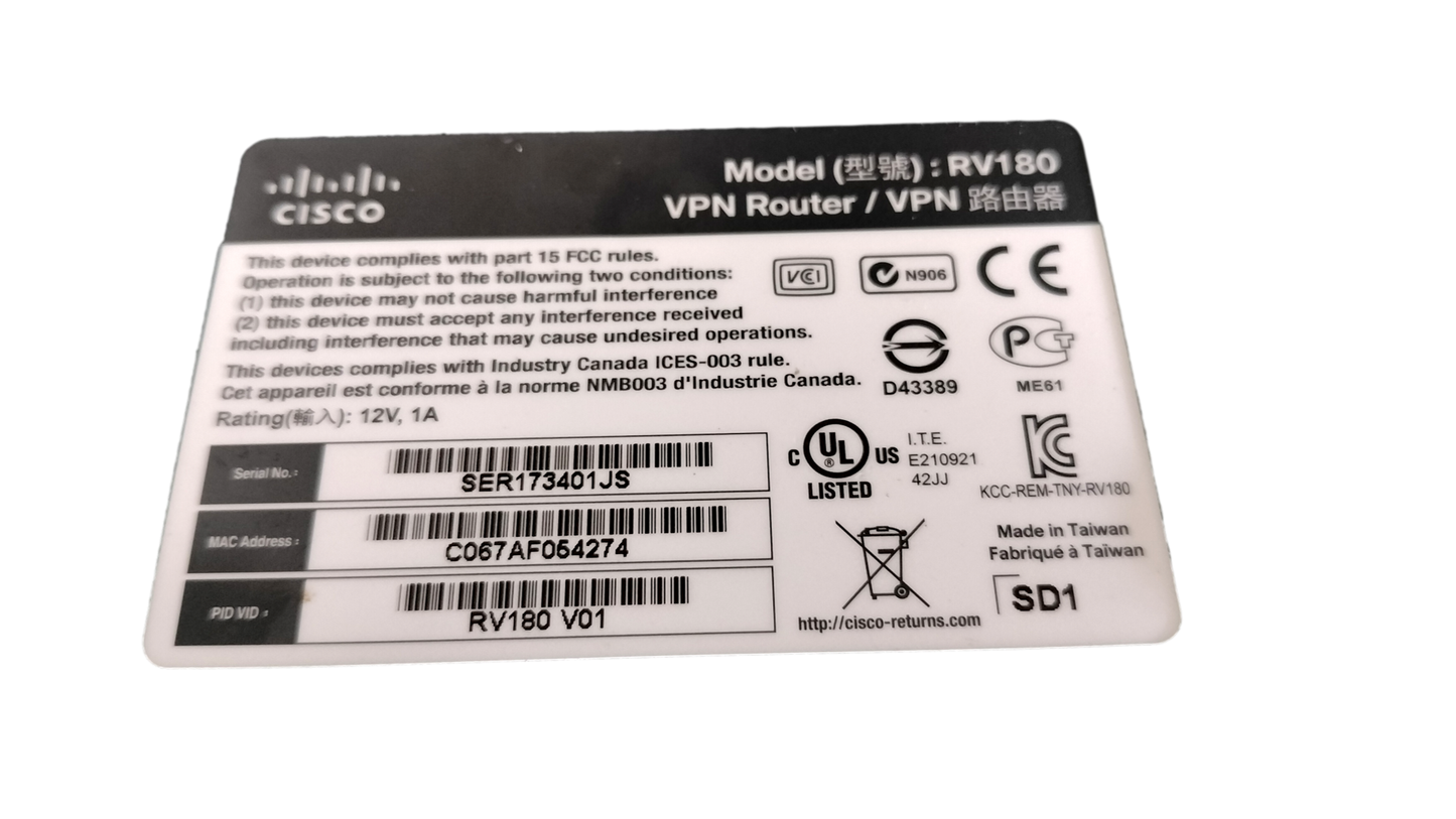 Cisco RV180 VPN Router
