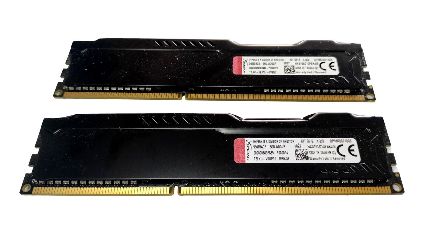 Kingston HyperX 8GB (2x4GB) DDR3L 1600 Desktop RAM HX316C10FBK2/8 PC3-12800