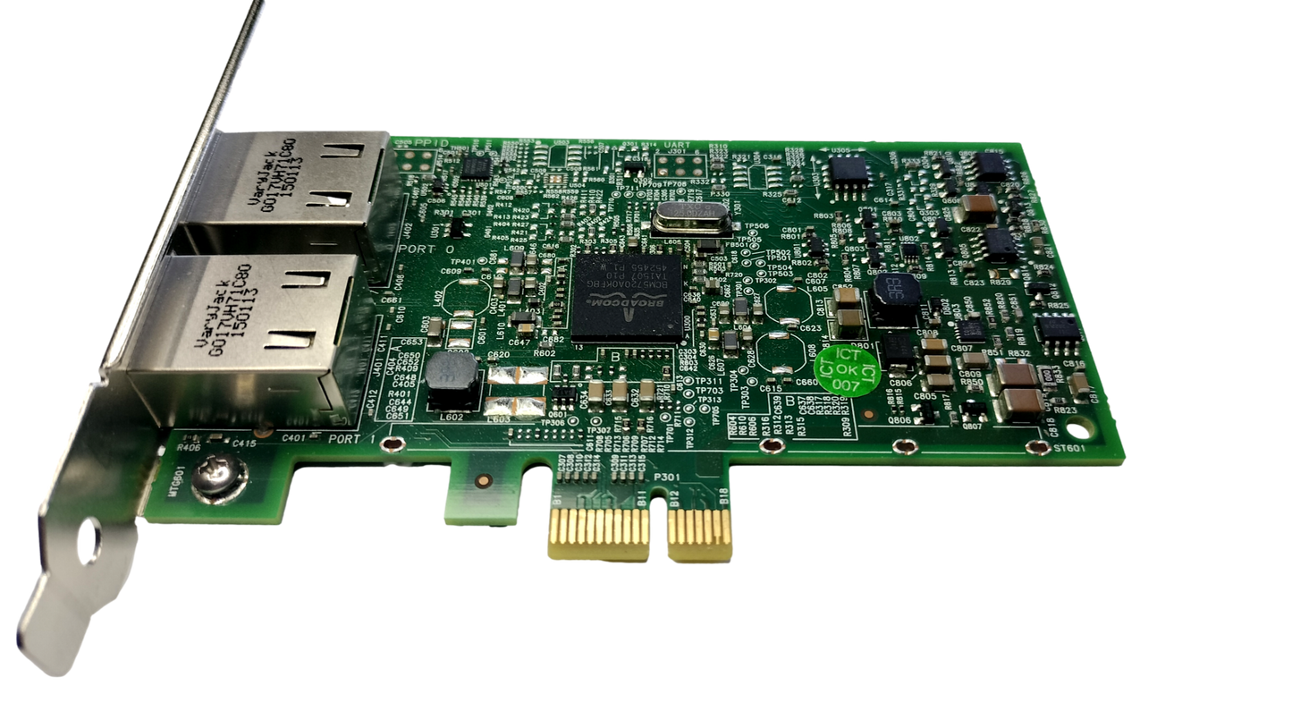 Dell Broadcom 5720 2Port 1Gbps PCIe Ethernet Adapter Card 0FCGN