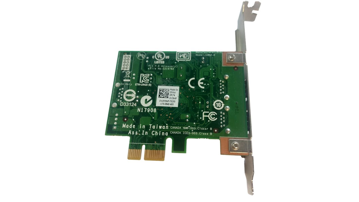 Dell ECS 2 Port USB 3.0 PCI-e Expansion Card 0YJ94F High profile
