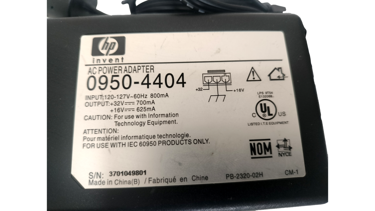 Genuine HP 0950-4404 16v - 32v 625mA OfficeJet Deskjet Printer Power Cord