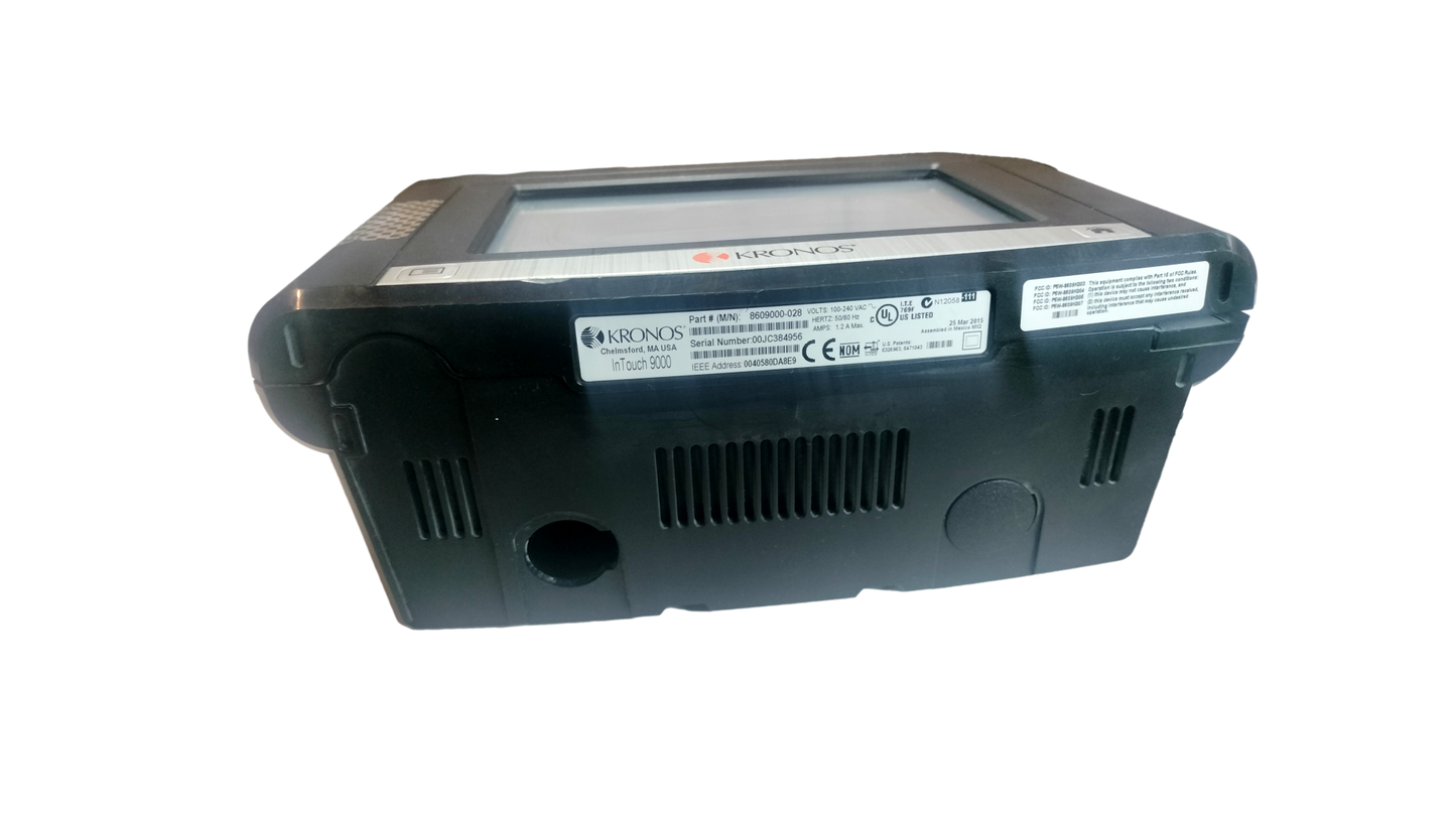 Kronos Intouch 9000 Time Clock with TouchScreen Barcode 8609000-028