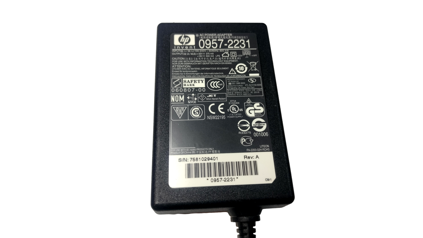 Genuine HP 0957-2231 16v - 32v 500mA OfficeJet Deskjet Printer Power Cord