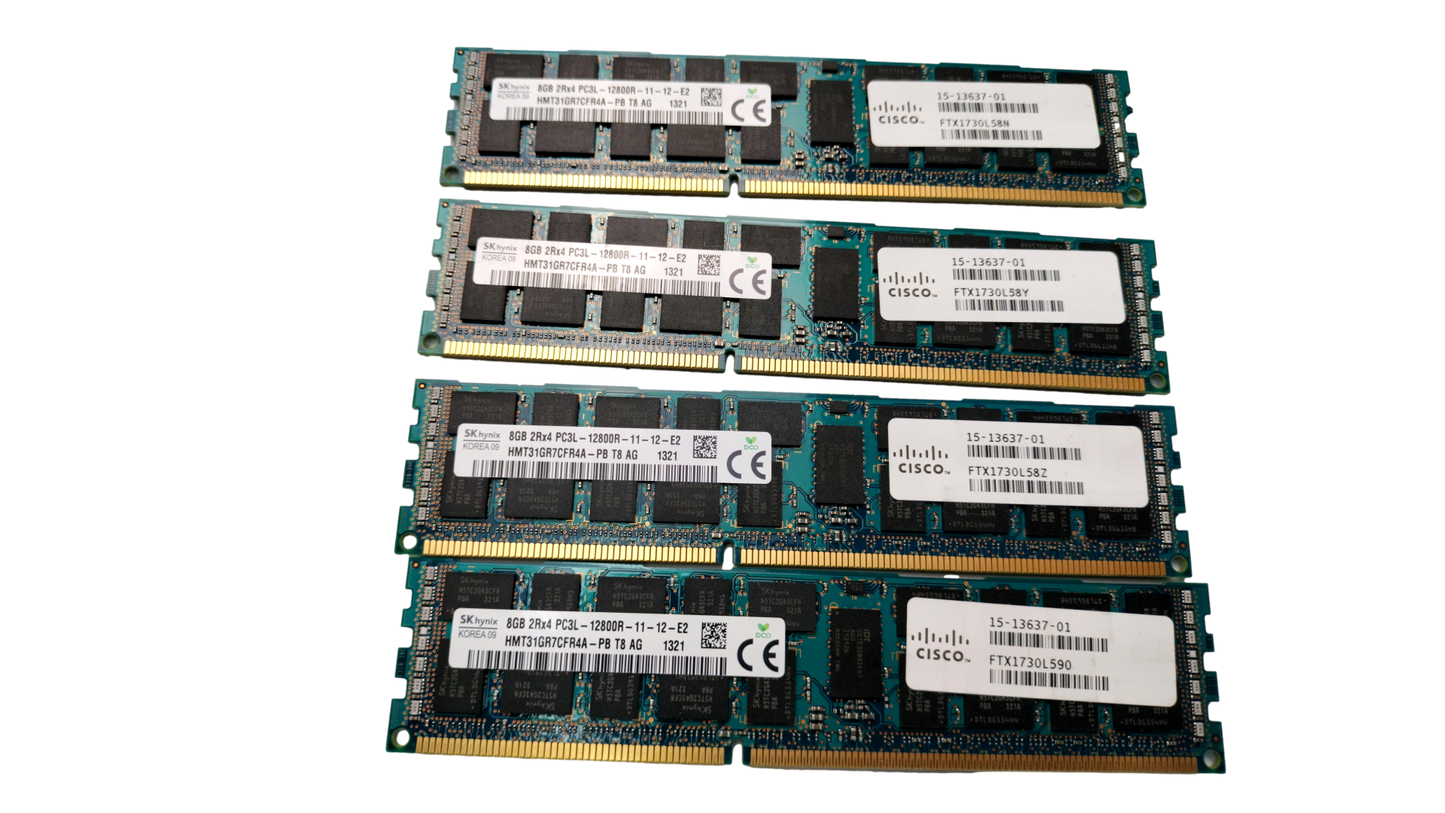 LOT OF 8 Hynix HMT31GR7CFR4A-PB 8GB (64GB) PC3L-12800R Server Memory Cisco 15-13637-01