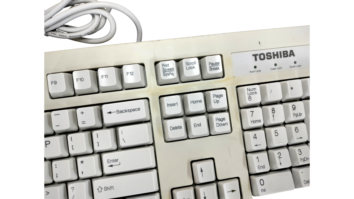 Vintage Toshiba KB-2971 PS2 Wired Keyboard Computer Off White M000012970