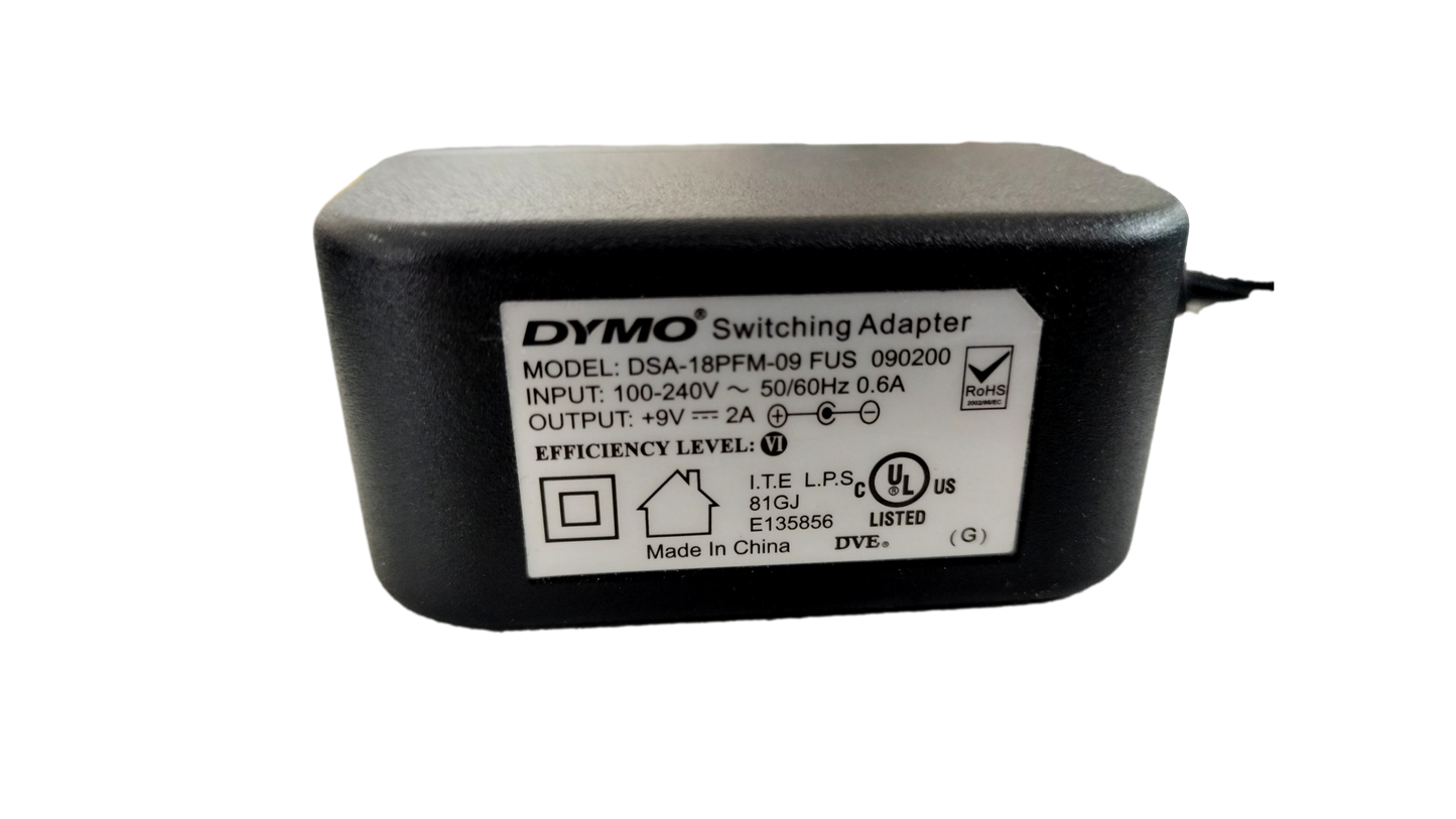Dymo DSA-18PFM-09 9V 2A AC Adapter Power Supply Charger
