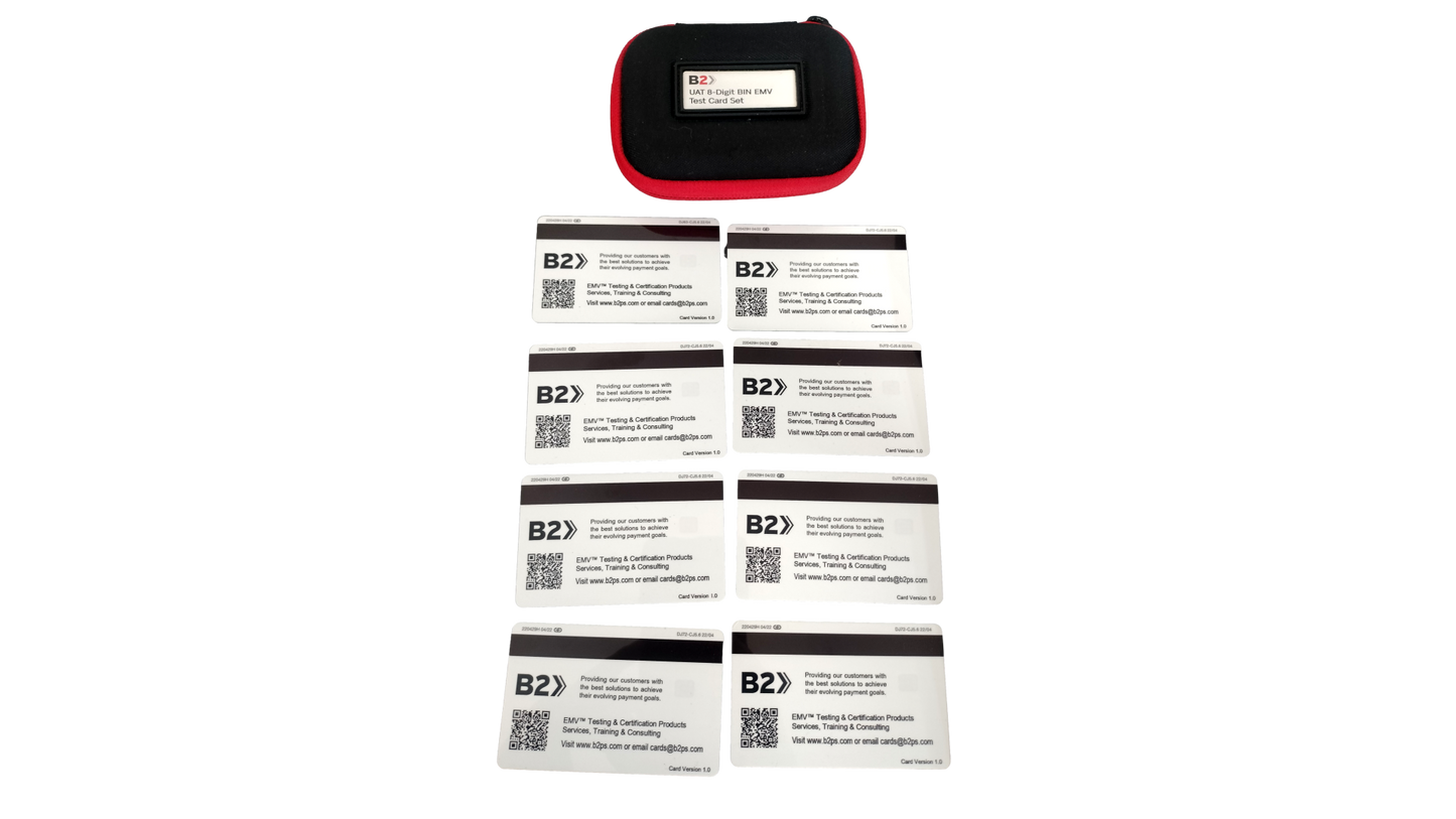 B2 UAT 8-Digit BIN EMV Test Card Set 8 Cards