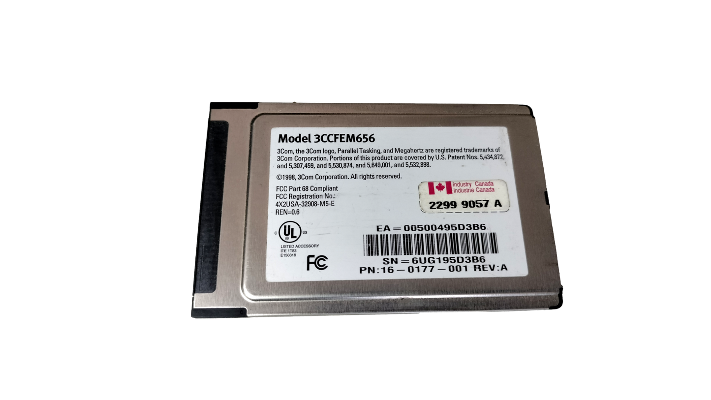 Dell 10/100 Lan+56k Modem CardBus 3CCFEM656