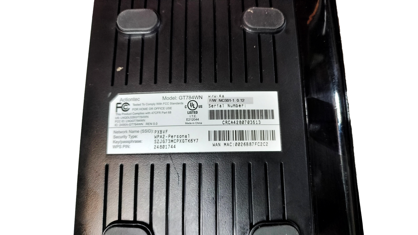 Actiontec GT784WN Wireless N DSL Modem Router