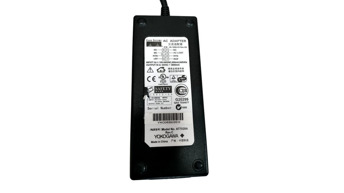 Cisco Systems 5V 3000mA 3A AC Power Supply Adapter Brick Yokogawa AT7028A 34-1856-03