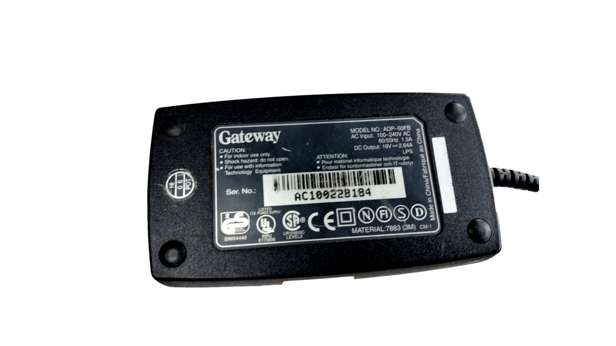 Gateway ADP-50FB 19V 2.64A Laptop AC Power Adapter Charger with AC Cord