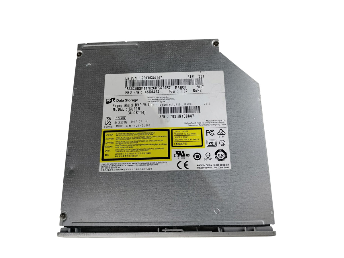 Lenovo GUE0N Slim SATA Laptop DVD RW Drive SDX0K84147 45K0494