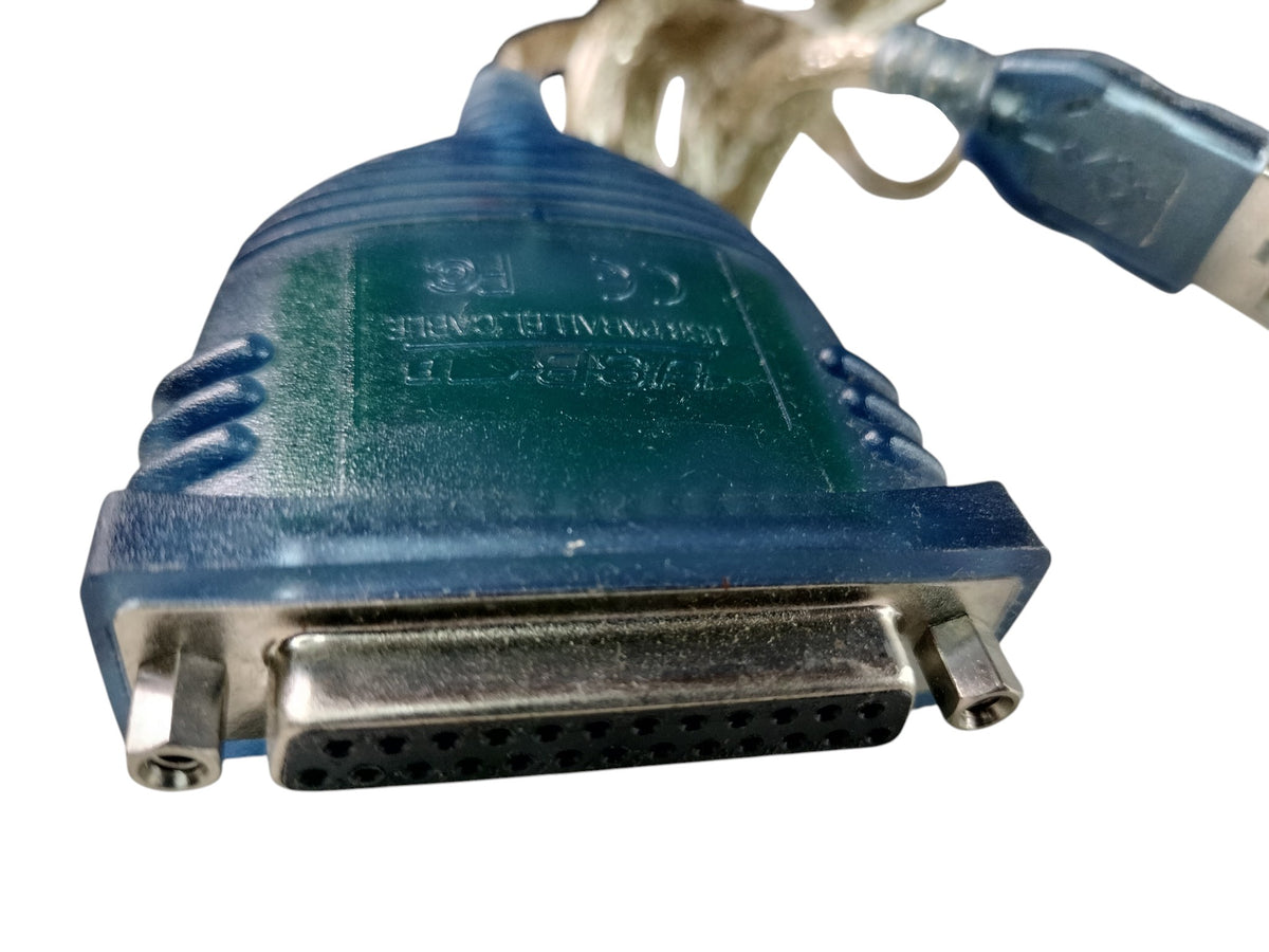 USB to DB25 Female Parallel Printer Adapter Cable Translucent Blue