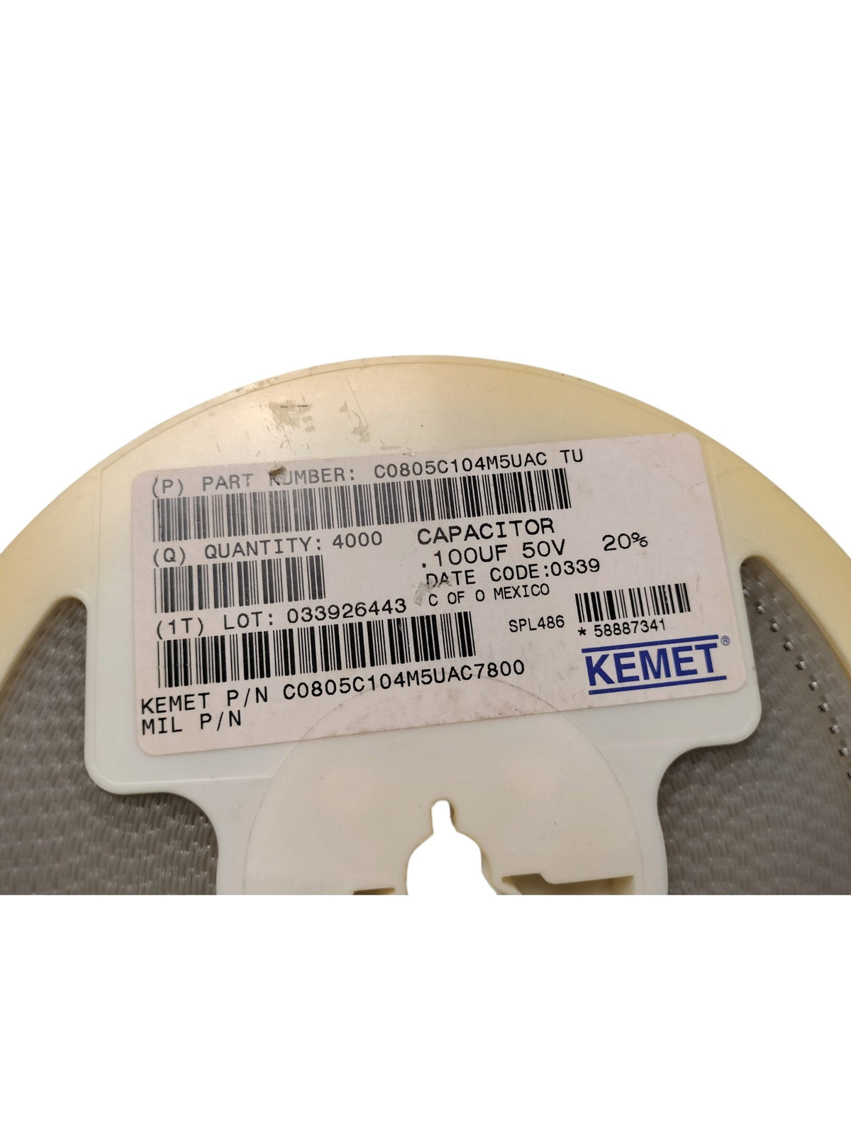 Reel KEMET C0805C104M5UACTU 0.1uF 100nF 50V 20% Z5U 0805 SMD Ceramic Capacitors