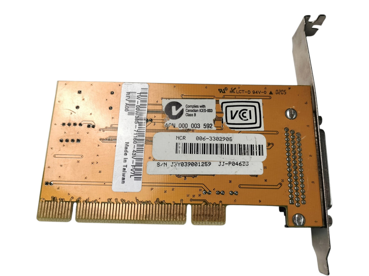 NCR 006-3302906 SIIG JJ-P04623 P030-62 4-Port Serial PCI Card DB37 Dell 00W385