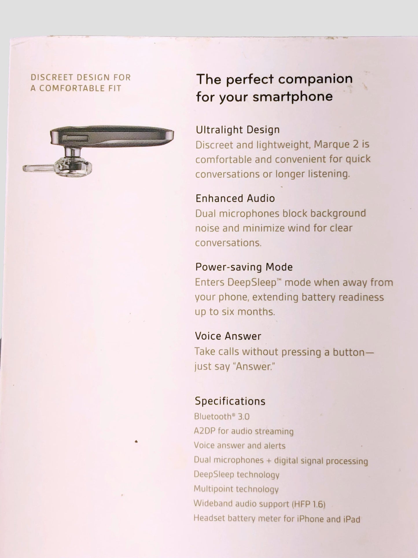 Plantronics Marque2 M165 bluetooth headset - NEW