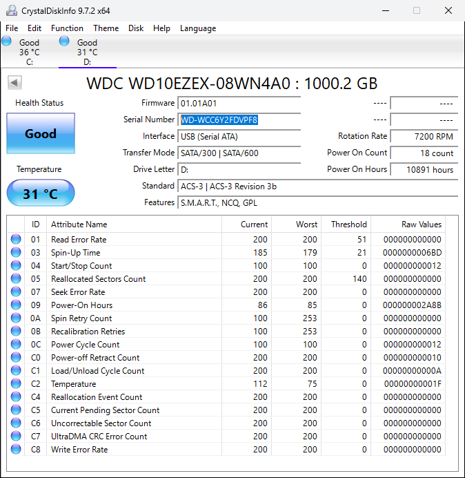 Western Digital Blue WD10EZEX 1TB 7200 RPM 3.5" 6 Gb/s SATA Hard Drive