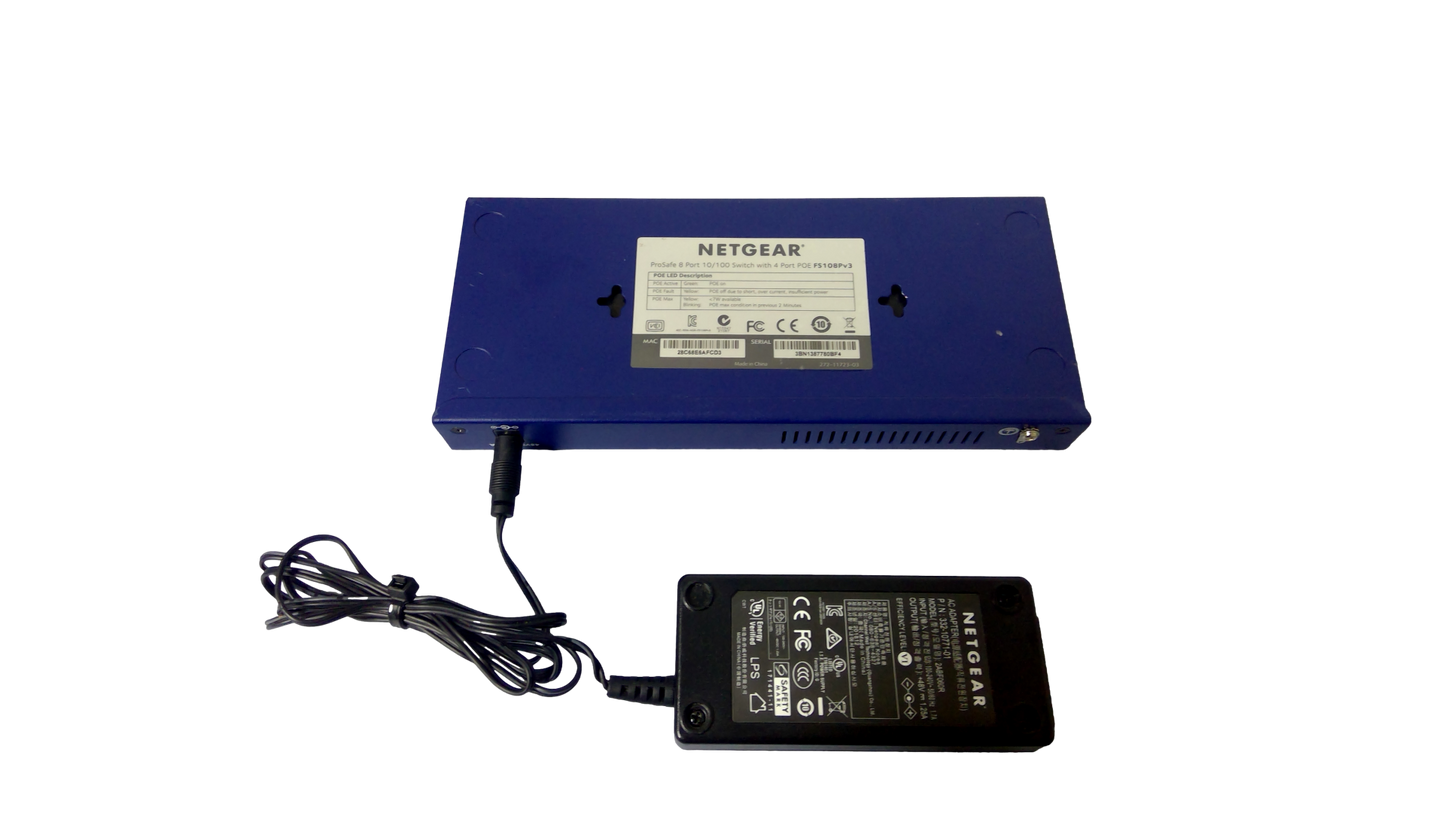 NETGEAR ProSafe 8-Port 10/100 switch W 4 PORT POE (FS108Pv3)