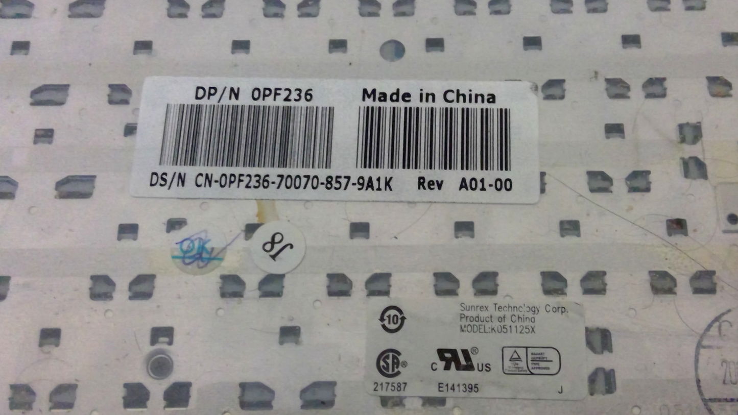 Dell Latitude D520 D530 Laptop US Keyboard Black 0PF236 PF236