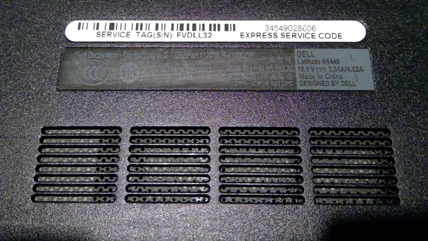 Dell Latitude E6440 Laptop Bottom Cover, 0DKWJW/DKWJW