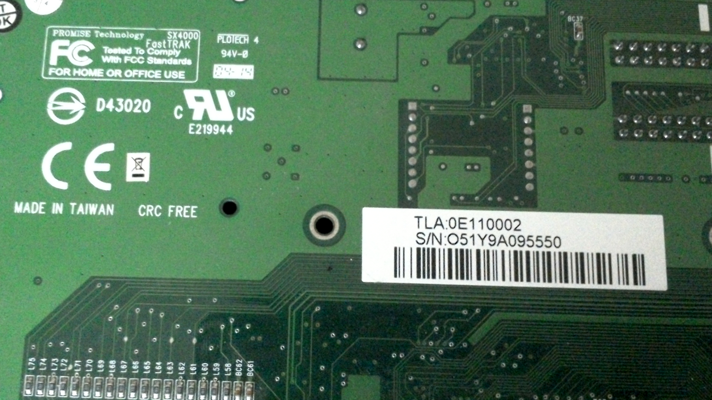 Promise Technology SX4000 Fast TRAK D43020 E219944 TLA:A0-B1-0P-04-00-08