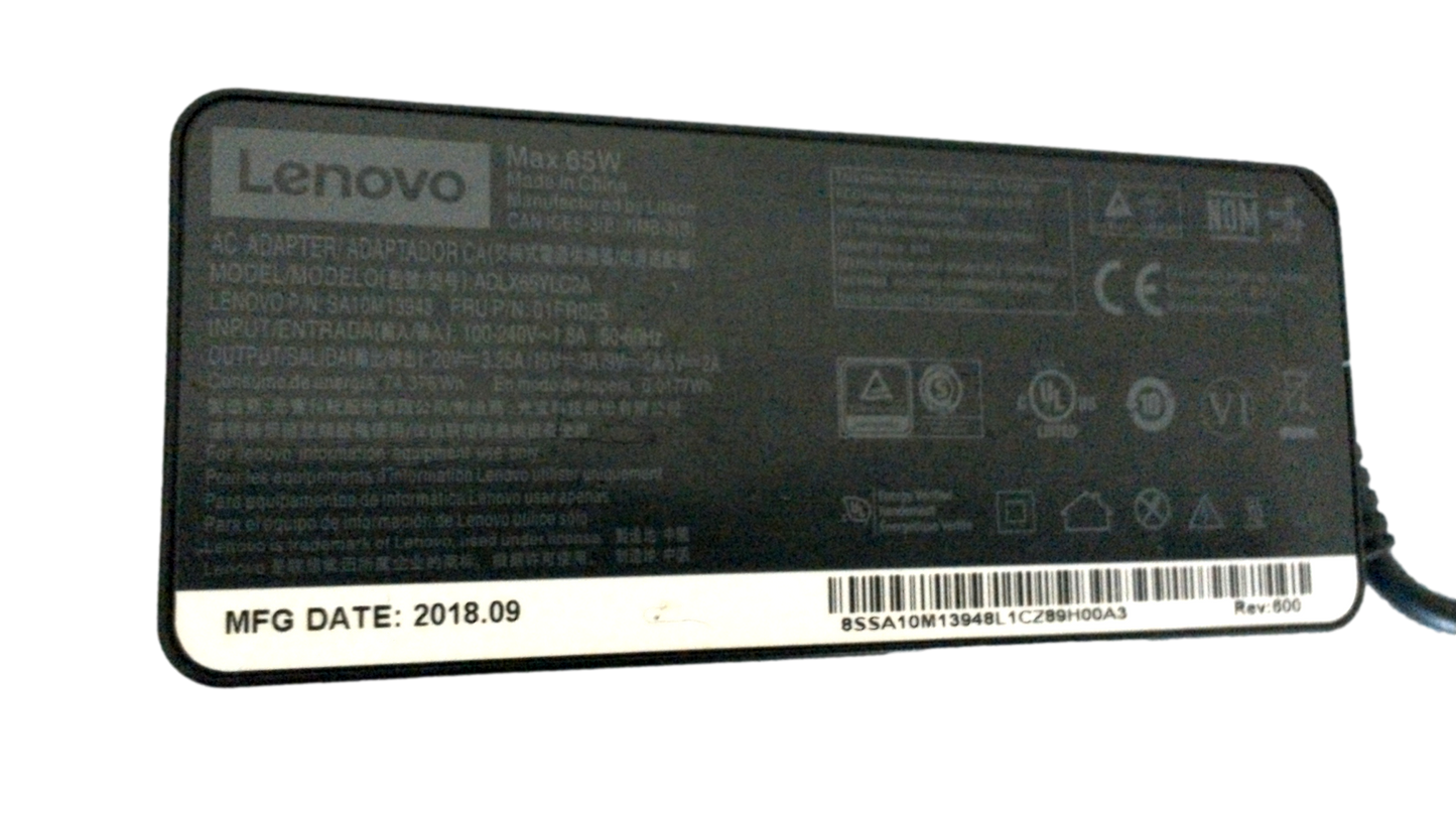 Genuine OEM Lenovo 65W USB-C Adapter Charger ThinkPad X1 Carbon Yoga ADLX65YLC2A