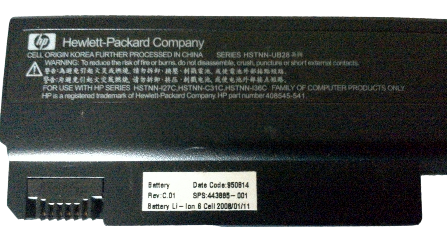 HP 10.8V 55Wh Genuine Laptop Battery 443885-001 HSTNN-UB28