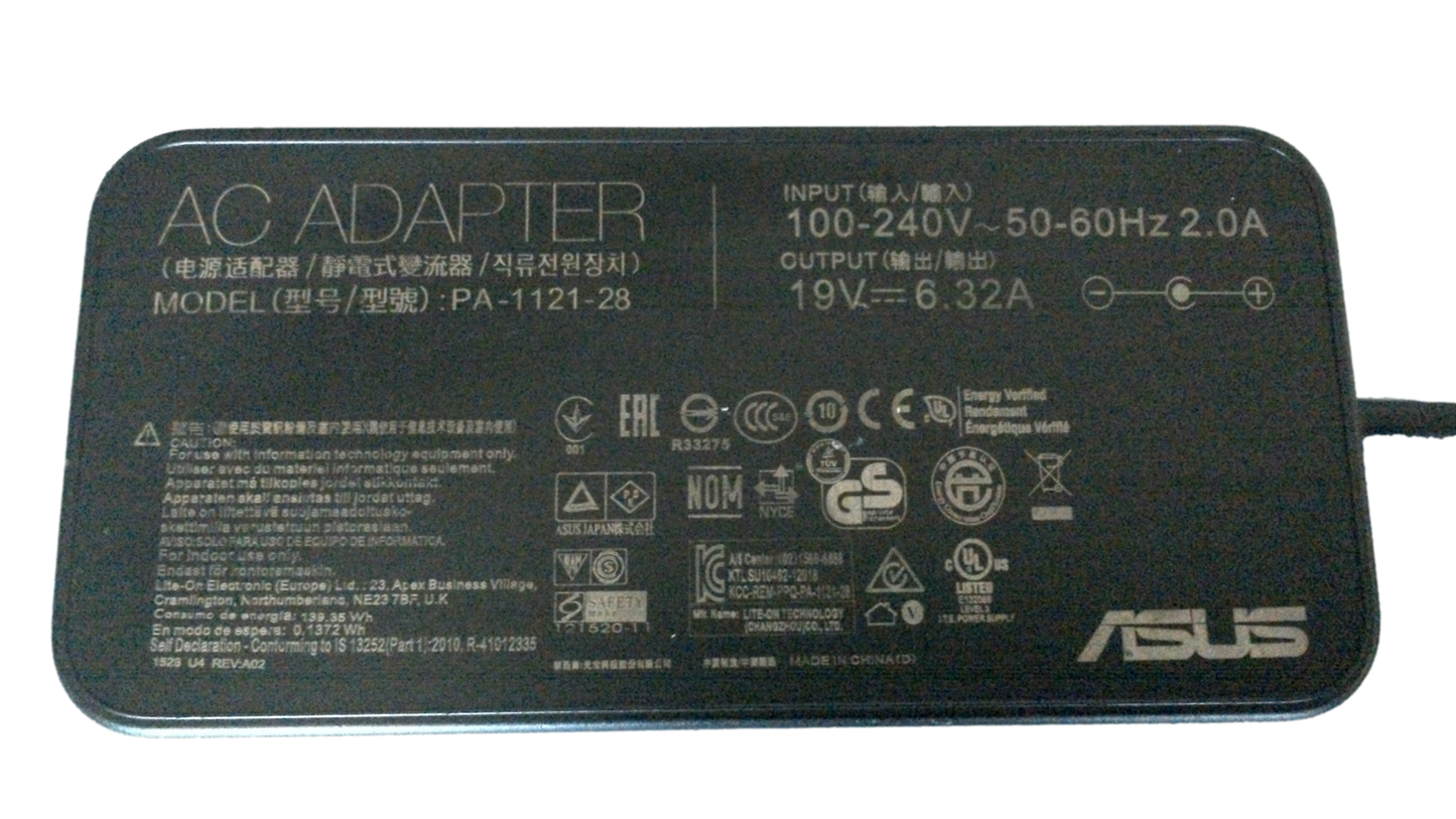 Genuine 120W Asus PA112128 AC DC Wall Adapter 19V 6.32A 5.5x2.5mm tip OEM