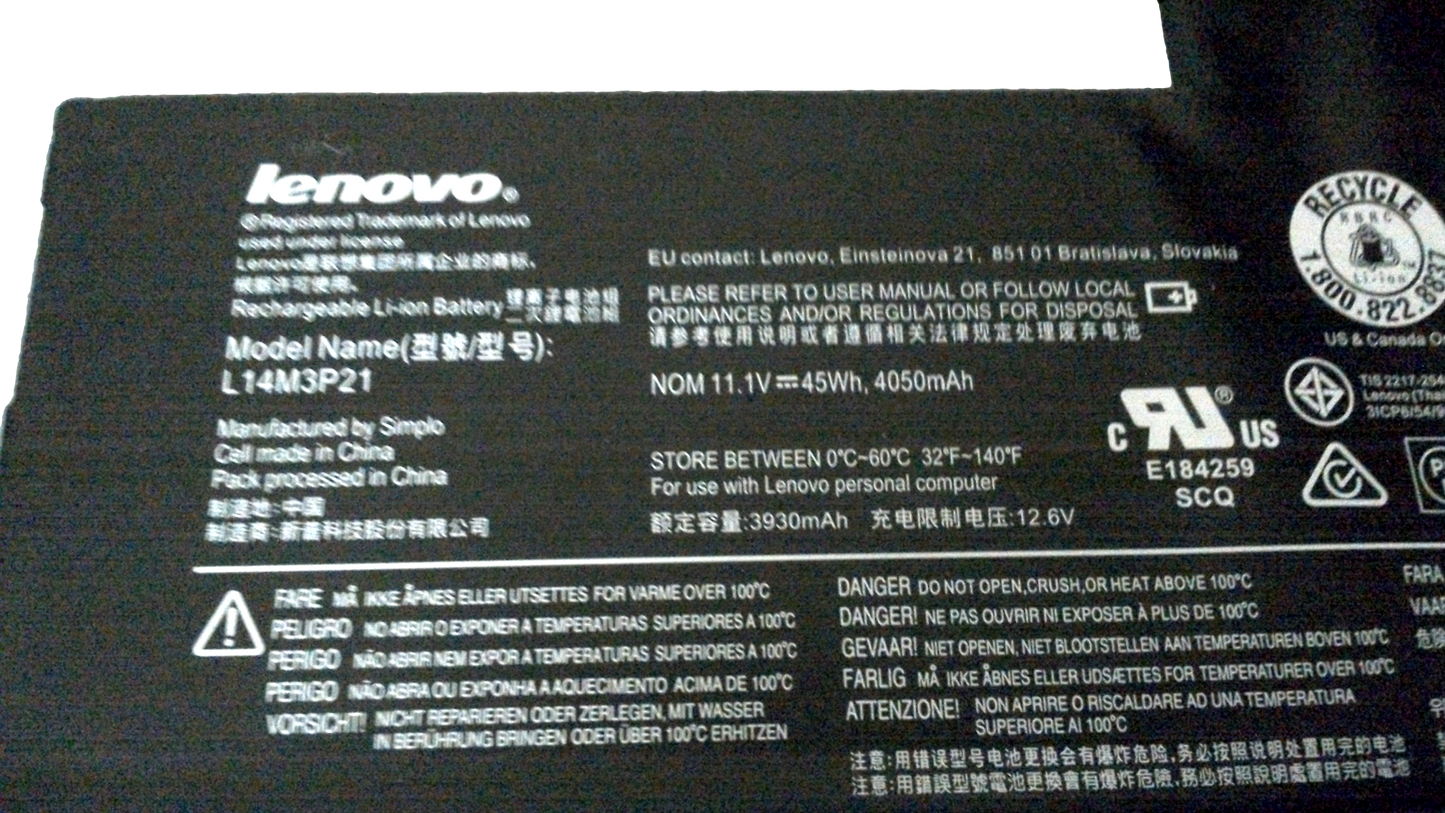 Battery for LENOVO L14M3P21 Flex 3 1470 Yoga 500-15, Flex3-14-IFI Yoga 500 14ISK