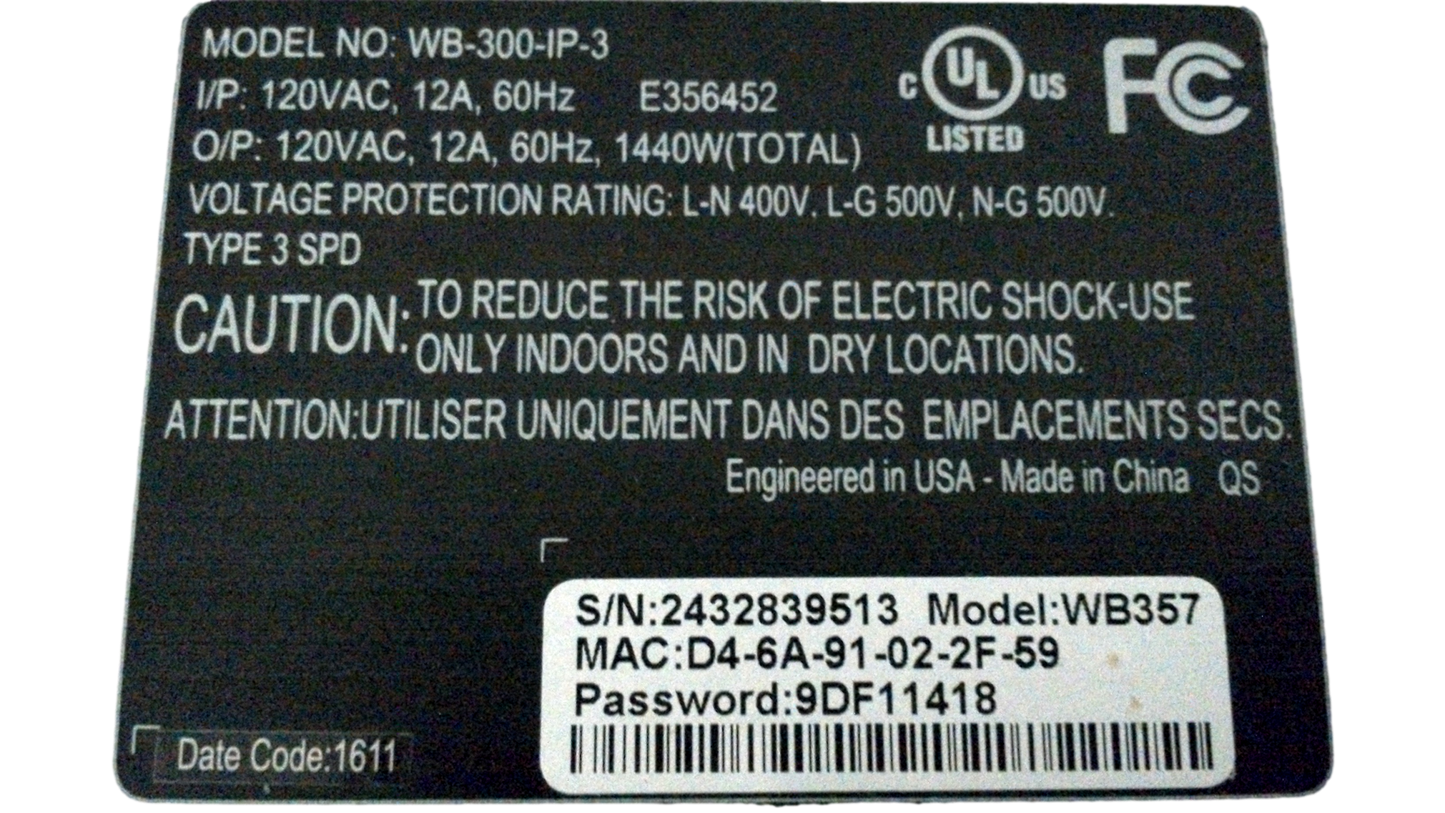 WattBox WB-300-IP-3 IP Power Conditioner