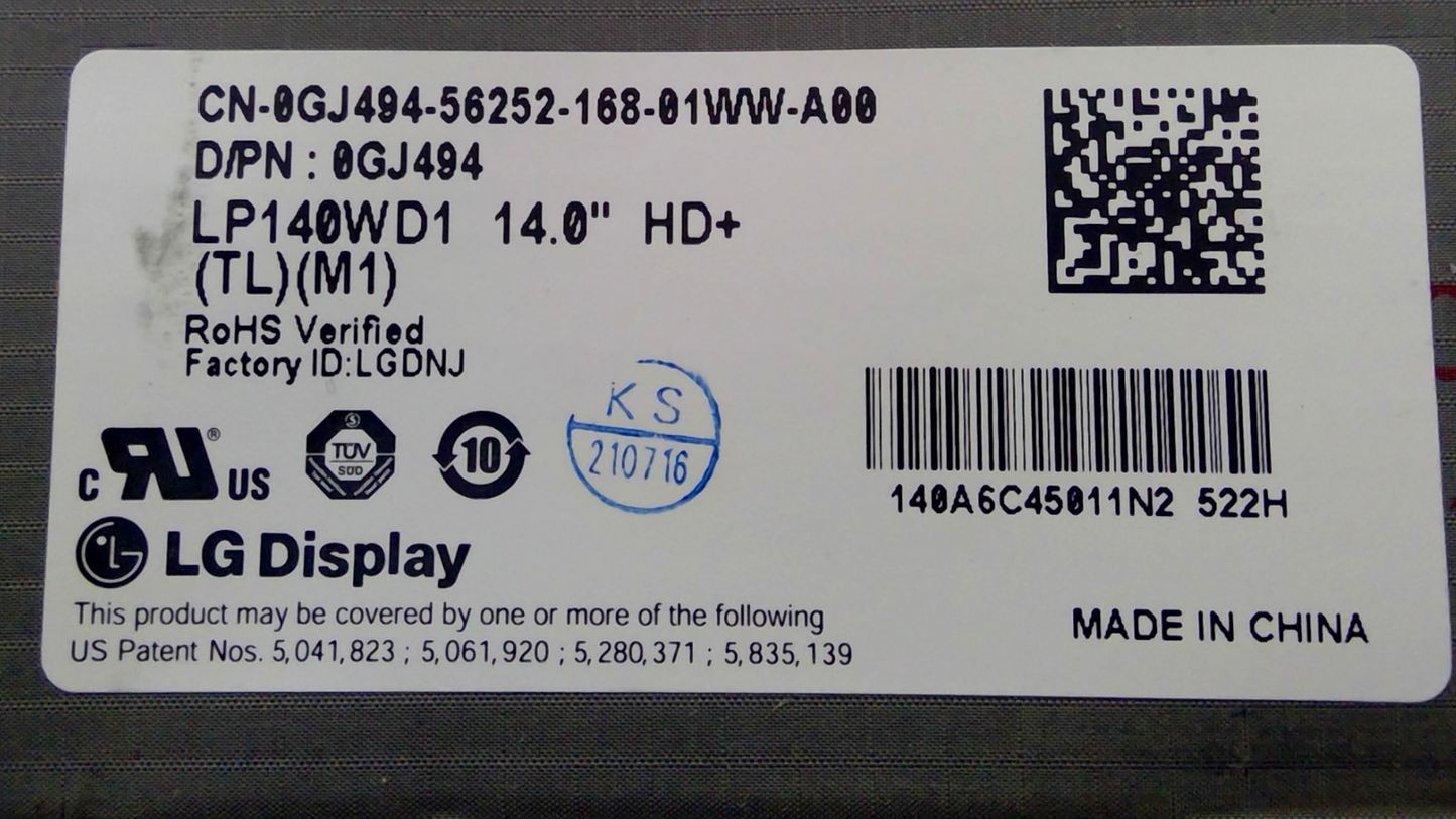 Dell Inspiron 1440 Latitude E6430 LP140WD1 LED HD+ LCD Screen GJ494