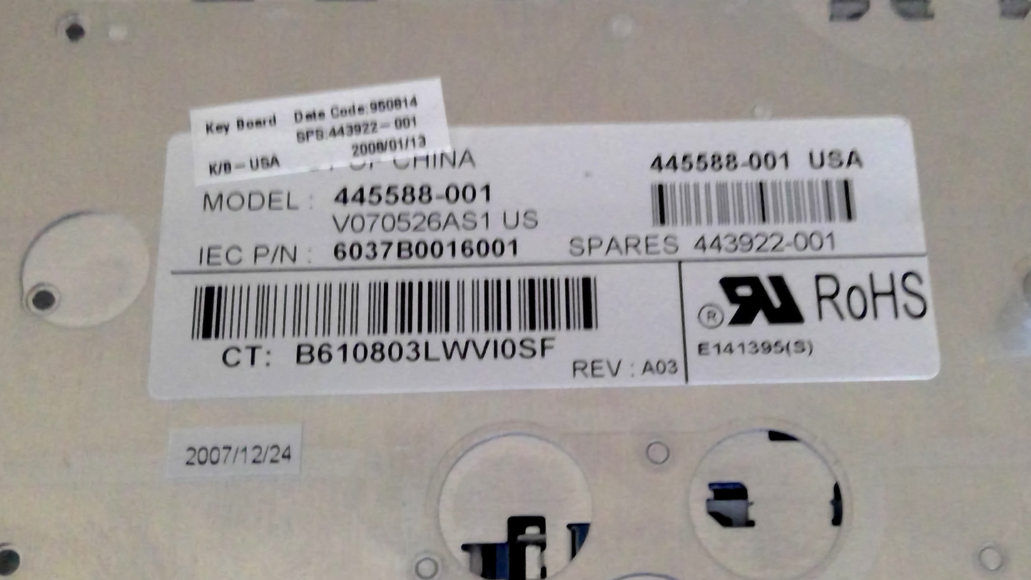 HP 6037B0015901 6037B0016001 6037B0016201 MP-06793USD930 9J.N8282. A01 US Keyboard Black Color