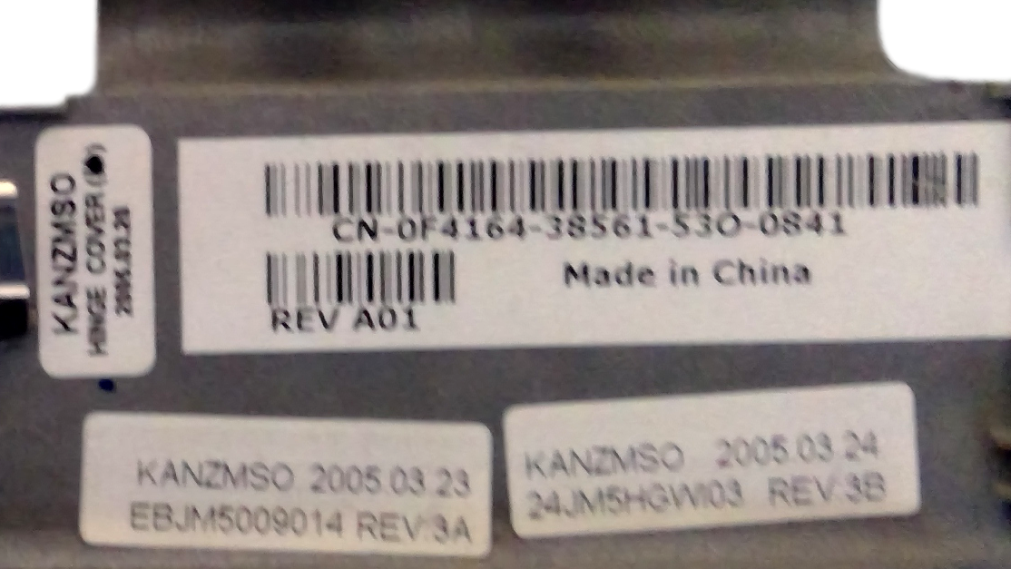 Dell Latitude D610 Gen POWER BUTTON HINGE COVER F4164 0F4164