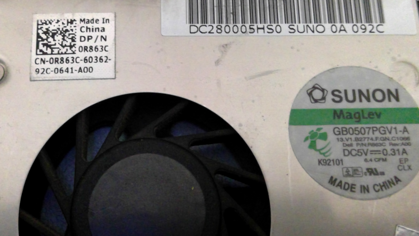 Dell Vostro 1710 1720 Laptop OEM CPU Cooling Fan R863C