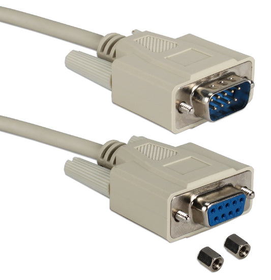 QVS 10ft DB9 RS232 Male to Female Extension Cable