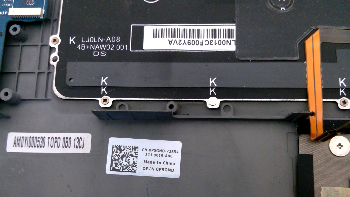 Dell P5GND XPX 15-9530 Palmrest W HYYWM Backlit Keyboard & Touchpad Assembly