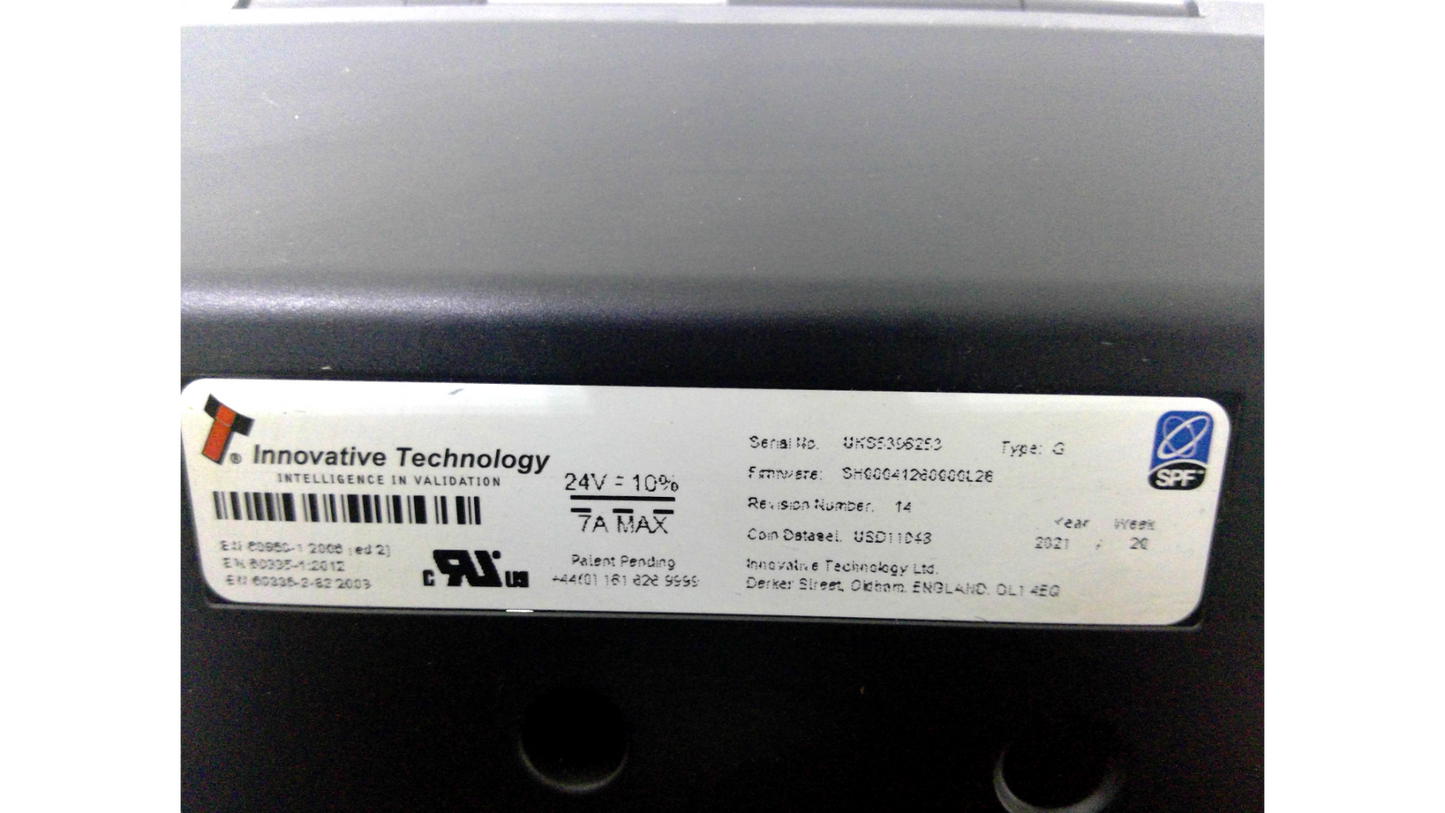 Innovative Technologies NCR  Smart Coin System Type G  Rev. 14 (TOP PORTION)